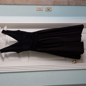 Black ruched cocktail dress